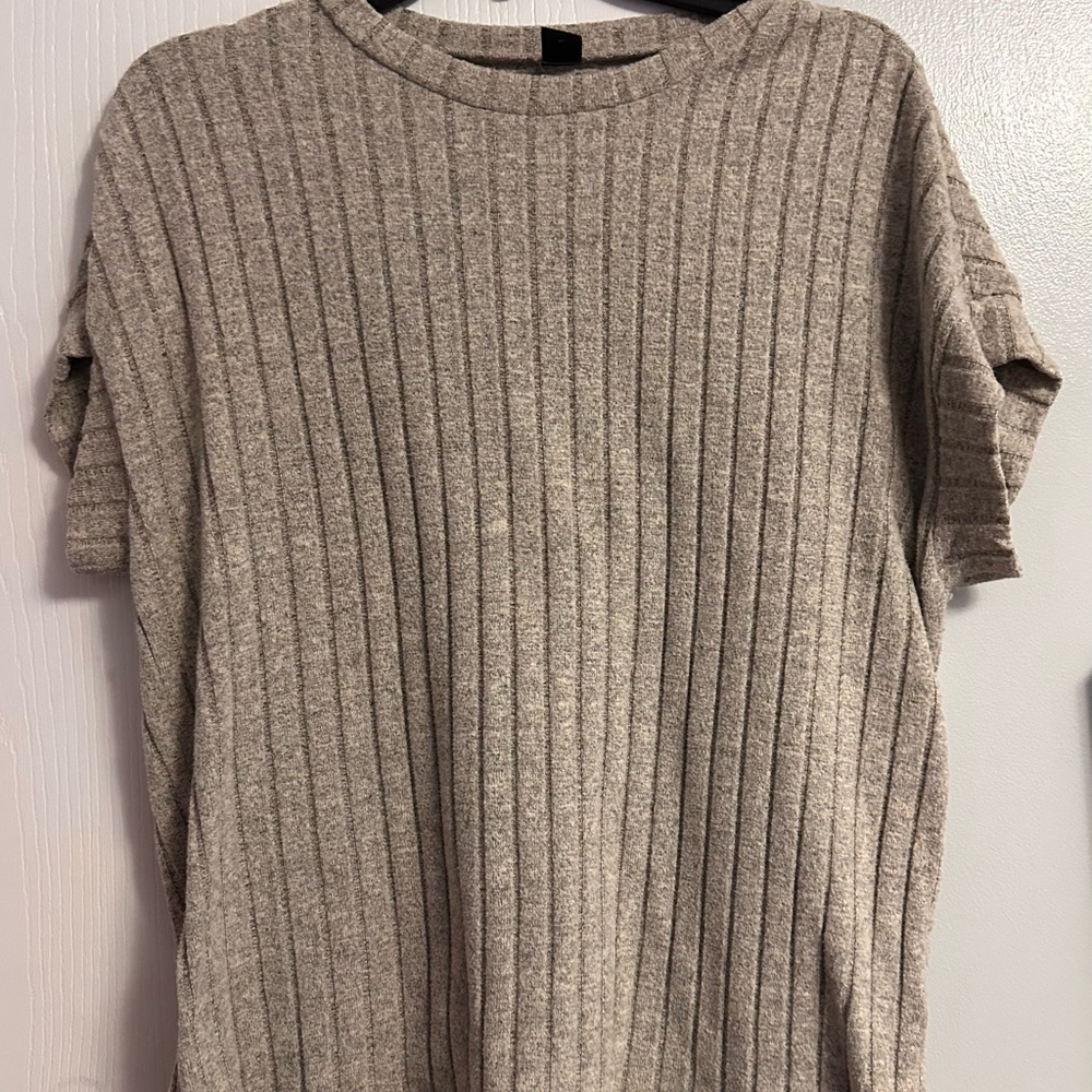 SHEIN Beige Blouse Top with Elegant Design